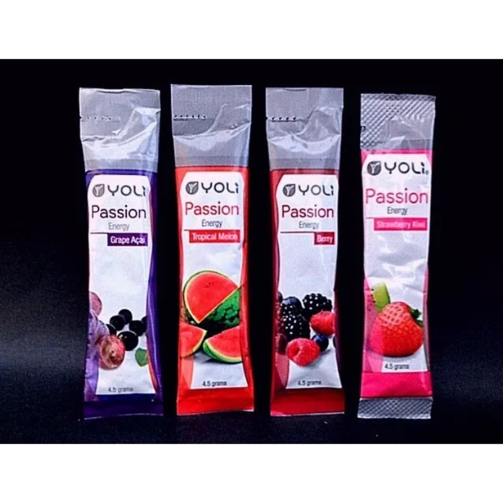 🍇YOLI PASSION Energy Drink SAMPLER  40 Packets 🍉